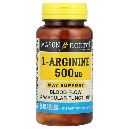 <img alt="Mason Natural, L-Arginine, 500 mg, 60 Capsules" title="Mason Natural, L-Arginine, 500 mg, 60 Capsules,311845126450"