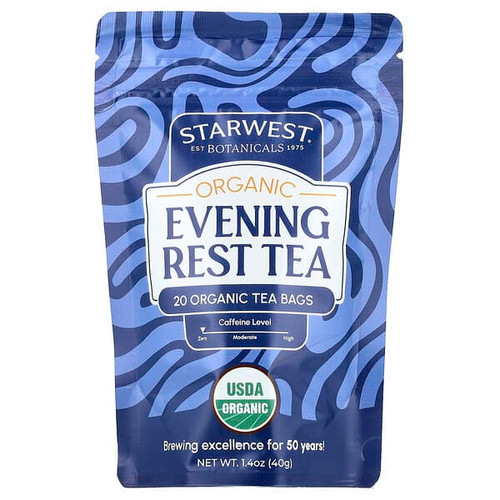 <img alt="Starwest Botanicals, Organic Evening Rest Tea, Caffeine Free, 20 Organic Tea Bags, 1.4 oz (40 g)" title="Starwest Botanicals, Organic Evening Rest Tea, Caffeine Free, 20 Organic Tea Bags, 1.4 oz (40 g),767963176028"