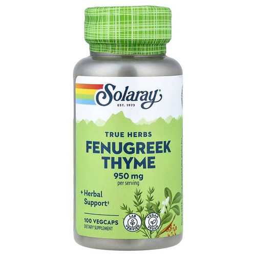 <img alt="Solaray, True Herbs, Fenugreek Thyme, 100 VegCaps" title="Solaray, True Herbs, Fenugreek Thyme, 100 VegCaps,076280012729"