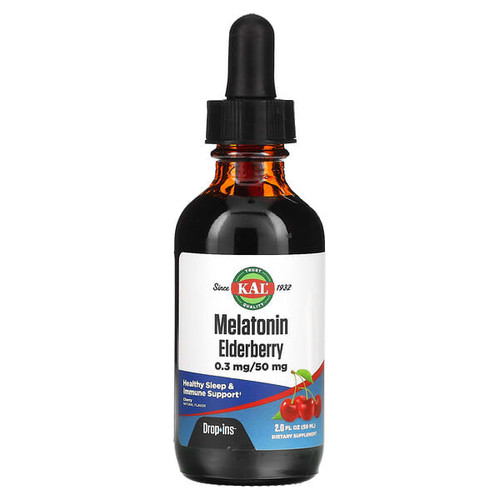 <img alt="KAL, Melatonin Elderberry, Cherry, 2 fl oz (59 ml)" title="KAL, Melatonin Elderberry, Cherry, 2 fl oz (59 ml),021245964360"