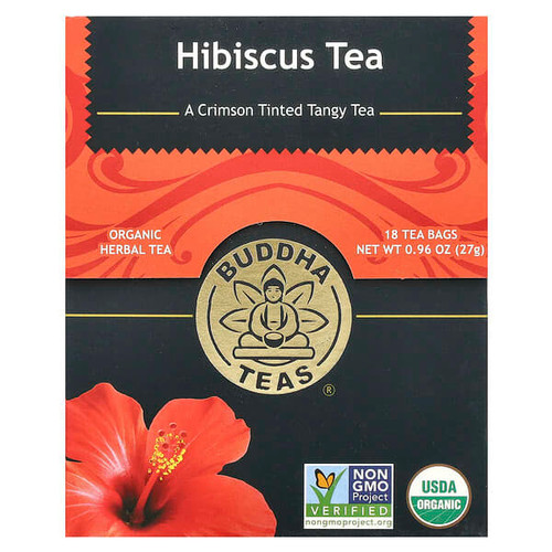 <img alt="Buddha Teas, Organic Herbal Tea, Hibiscus, Caffeine Free, 18 Tea Bags, 0.96 oz (27 g)" title="Buddha Teas, Organic Herbal Tea, Hibiscus, Caffeine Free, 18 Tea Bags, 0.96 oz (27 g),819005010286"
