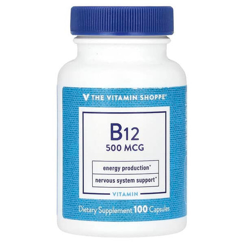<img alt="The Vitamin Shoppe, B12, 500 mcg, 100 Capsules" title="The Vitamin Shoppe, B12, 500 mcg, 100 Capsules,766536011704"
