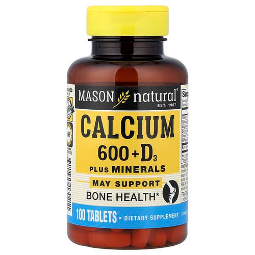 <img alt="Mason Natural, Calcium 600 + Vitamin D3, 100 Tablets" title="Mason Natural, Calcium 600 + Vitamin D3, 100 Tablets,311845130211"