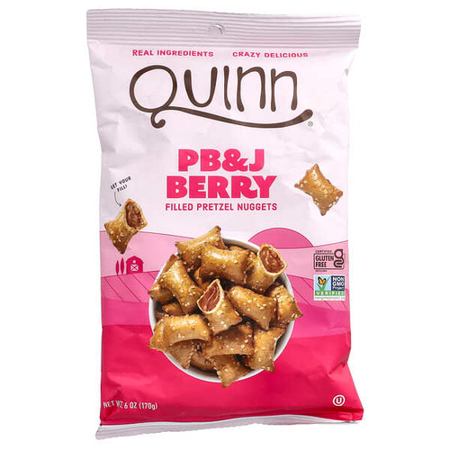<img alt="Quinn Snacks, Filled Pretzel Nuggets, PB&J Berry, 6 oz (170 g)" title="Quinn Snacks, Filled Pretzel Nuggets, PB&J Berry, 6 oz (170 g),854946007773"