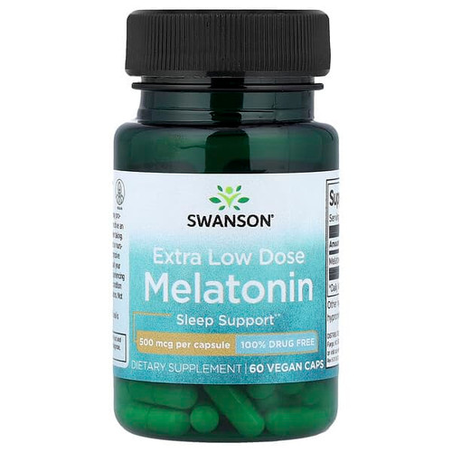 <img alt="3 PACK of Swanson Vitamins, Melatonin, Extra Low Dose , 500 mcg, 60 Vegan Caps" title="3 PACK of Swanson Vitamins, Melatonin, Extra Low Dose , 500 mcg, 60 Vegan Caps,087614116488"