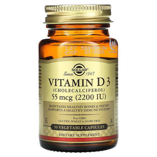 <img alt="Solgar, Vitamin D3, 55 mcg (2,200 IU), 50 Vegetable Capsules" title="Solgar, Vitamin D3, 55 mcg (2,200 IU), 50 Vegetable Capsules,033984033160"