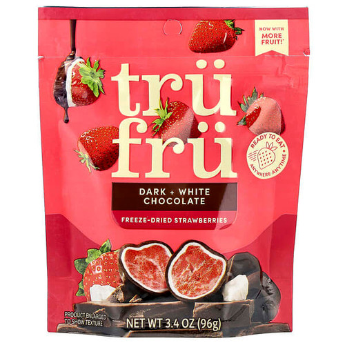 <img alt="Tru Fru, Freeze-Dried Strawberries, Dark + White Chocolate, 3.4 oz (96 g)" title="Tru Fru, Freeze-Dried Strawberries, Dark + White Chocolate, 3.4 oz (96 g),850048358270"
