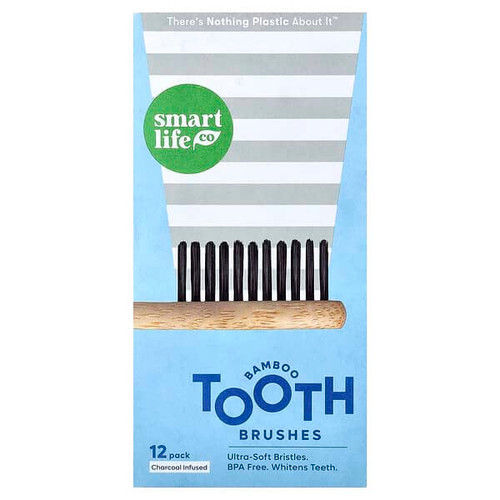 <img alt="SmartLifeCo, Bamboo Toothbrushes, Charcoal Infused, 12 Pack" title="SmartLifeCo, Bamboo Toothbrushes, Charcoal Infused, 12 Pack,850046079122"