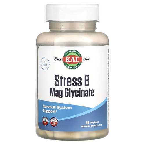 <img alt="KAL, Stress B Mag Glycinate, 60 VegCaps" title="KAL, Stress B Mag Glycinate, 60 VegCaps,021245891604"