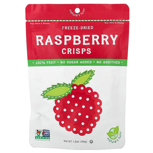 <img alt="Natures Turn, Freeze-Dried Raspberry Crisps, 1.2 oz (34 g)" title="Natures Turn, Freeze-Dried Raspberry Crisps, 1.2 oz (34 g),856366002505"