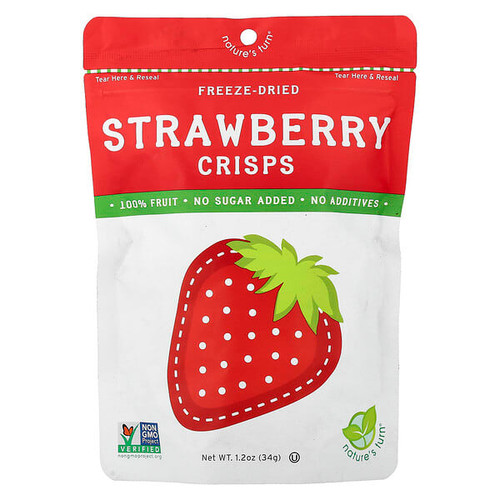 <img alt="Natures Turn, Freeze-Dried Strawberry Crisps, 1.2 oz (34 g)" title="Natures Turn, Freeze-Dried Strawberry Crisps, 1.2 oz (34 g),856366002802"