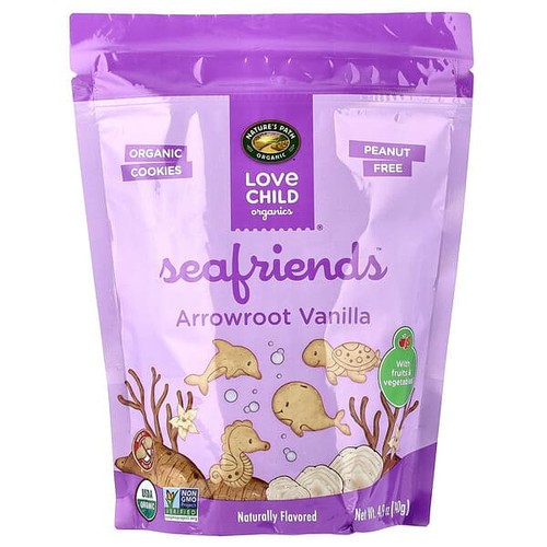 <img alt="Love Child Organics, Natures Path, Sea Friends, Arrowroot Vanilla Cookies, 4.9 oz (140 g)" title="Love Child Organics, Natures Path, Sea Friends, Arrowroot Vanilla Cookies, 4.9 oz (140 g),058449252863"