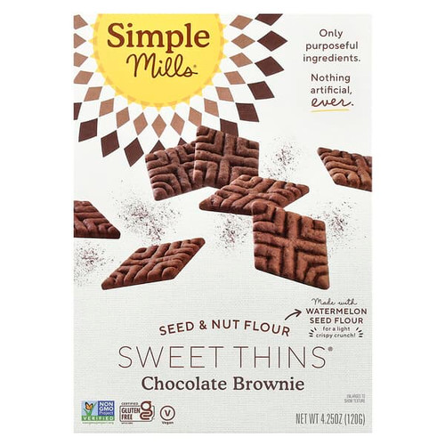 <img alt="Simple Mills, Seed & Nut Flour, Sweet Thins, Chocolate Brownie, 4.25 oz (120 g)" title="Simple Mills, Seed & Nut Flour, Sweet Thins, Chocolate Brownie, 4.25 oz (120 g),856069005650"