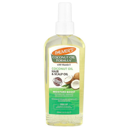<img alt="Palmers, Coconut Oil Formula with Vitamin E, Moisture Boost, Hair & Scalp Oil, 5.1 fl oz (150 ml)" title="Palmers, Coconut Oil Formula with Vitamin E, Moisture Boost, Hair & Scalp Oil, 5.1 fl oz (150 ml),010181035128"