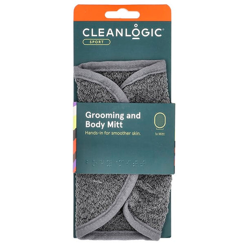 <img alt="Cleanlogic, Sport, Grooming and Body Mitt, Gray, 1 Count" title="Cleanlogic, Sport, Grooming and Body Mitt, Gray, 1 Count,813606023461"