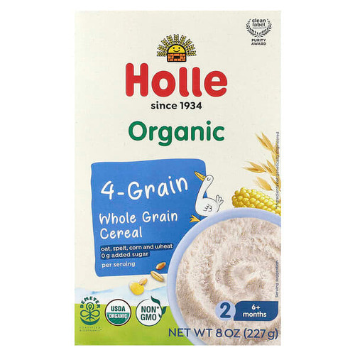 <img alt="Holle, Organic 4-Grain Whole Grain Cereal, 6+ Months, 8 oz (227 g)" title="Holle, Organic 4-Grain Whole Grain Cereal, 6+ Months, 8 oz (227 g),850034147000"