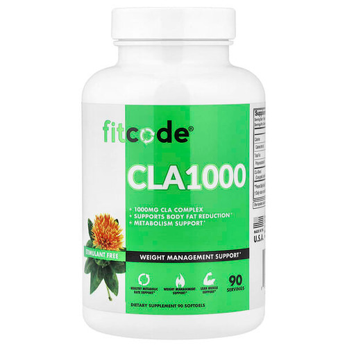 <img alt="fitcode, CLA1000, 1,000 mg, 90 Softgels" title="fitcode, CLA1000, 1,000 mg, 90 Softgels,818901028753"