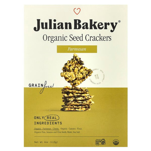 <img alt="Julian Bakery, Organic Seed Crackers, Parmesan, 4 oz (113 g)" title="Julian Bakery, Organic Seed Crackers, Parmesan, 4 oz (113 g),813926007516"