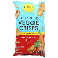 <img alt="BIENA, Tasty Thins Veggie Crisps, Hawaiian BBQ, 4 oz (113 g)" title="BIENA, Tasty Thins Veggie Crisps, Hawaiian BBQ, 4 oz (113 g),810003781048"