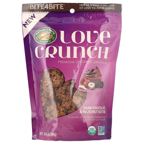<img alt="Natures Path, Love Crunch, Premium Organic Granola, Dark Chocolate & Hazelnut Butter, 10.6 oz (300 g)" title="Natures Path, Love Crunch, Premium Organic Granola, Dark Chocolate & Hazelnut Butter, 10.6 oz (300 g),058449221357"