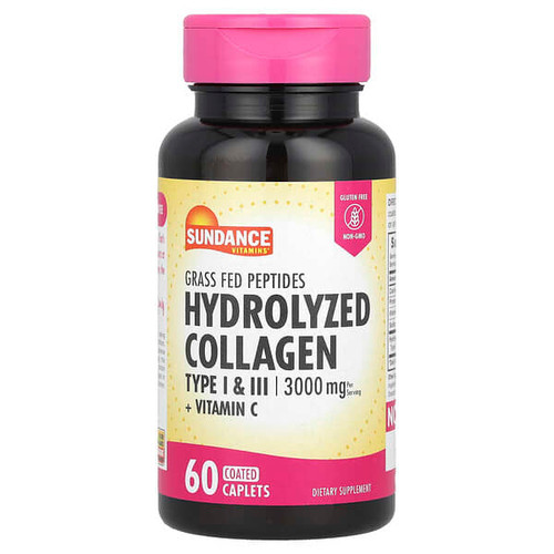 <img alt="Sundance Vitamins, Hydrolyzed Collagen Type I & III + Vitamin C, 60 Coated Caplets" title="Sundance Vitamins, Hydrolyzed Collagen Type I & III + Vitamin C, 60 Coated Caplets,840093108616"