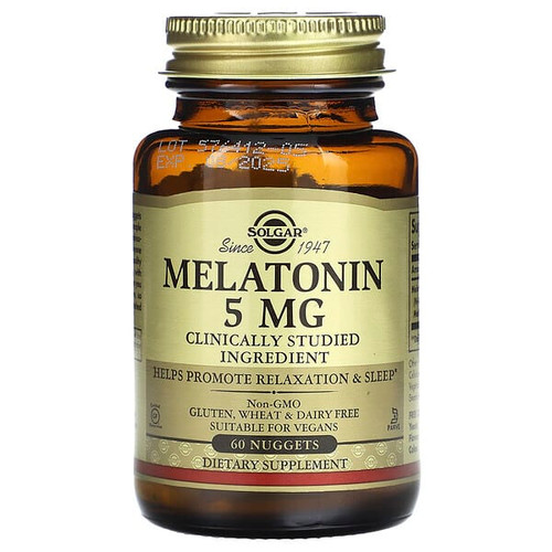 <img alt="Solgar, Melatonin, 5 mg, 60 Nuggets" title="Solgar, Melatonin, 5 mg, 60 Nuggets,033984019362"