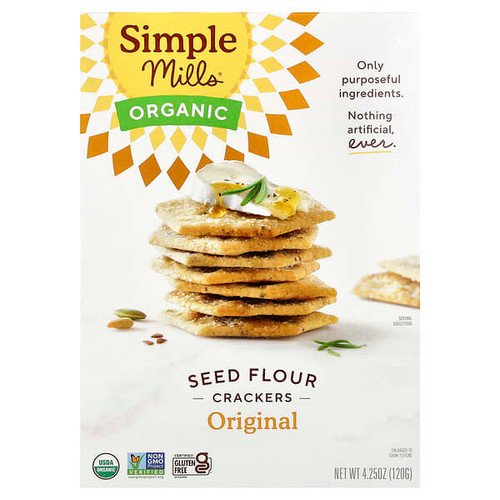 <img alt="Simple Mills, Organic Seed Flour Crackers, Original, 4.25 oz (120 g)" title="Simple Mills, Organic Seed Flour Crackers, Original, 4.25 oz (120 g),856069005742"