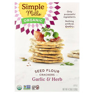 <img alt="Simple Mills, Organic Seed Flour Crackers, Garlic & Herb, 4.25 oz (120 g)" title="Simple Mills, Organic Seed Flour Crackers, Garlic & Herb, 4.25 oz (120 g),856069005766"