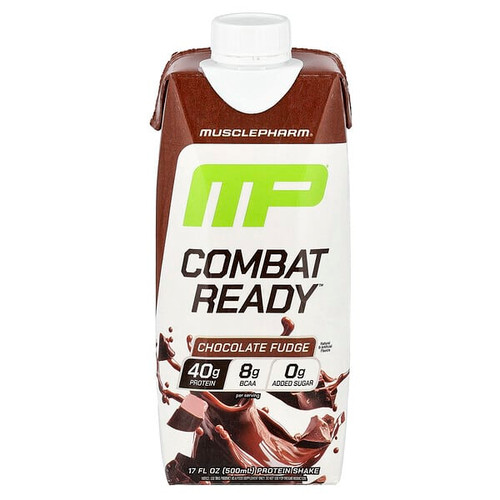 <img alt="MusclePharm, Combat Ready Protein Shake, Chocolate Fudge, 17 fl oz (500 ml)" title="MusclePharm, Combat Ready Protein Shake, Chocolate Fudge, 17 fl oz (500 ml),810002502774"