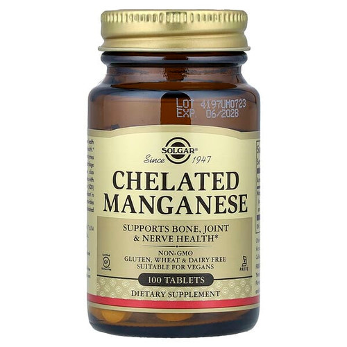<img alt="Solgar, Chelated Manganese, 100 Tablets (8 mg per Tablet)" title="Solgar, Chelated Manganese, 100 Tablets (8 mg per Tablet),033984007208"