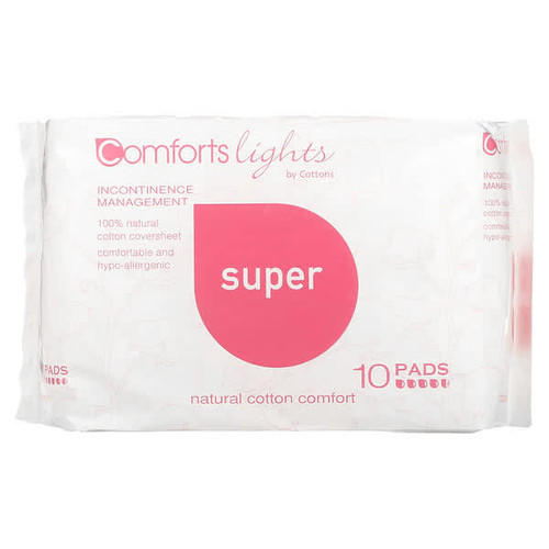 <img alt="Cottons, Comforts Lights, Pads, Super, 10 Pads" title="Cottons, Comforts Lights, Pads, Super, 10 Pads,9318153001722"
