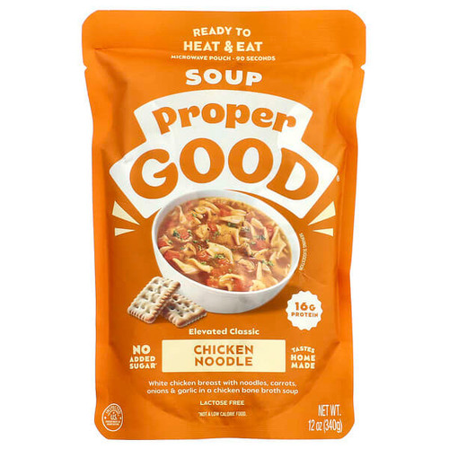 <img alt="Proper Good, Ready To Heat & Eat, Chicken Noodle Soup, 12 oz (340 g)" title="Proper Good, Ready To Heat & Eat, Chicken Noodle Soup, 12 oz (340 g),850015537158"
