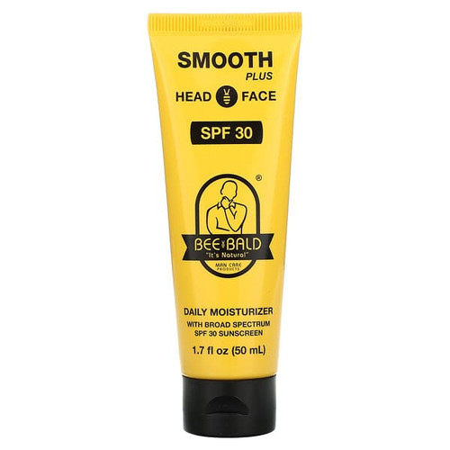 <img alt="Bee Bald, Smooth Plus Head & Face, Daily Moisturizer, SPF 30, 1.7  fl oz (50 ml)" title="Bee Bald, Smooth Plus Head & Face, Daily Moisturizer, SPF 30, 1.7  fl oz (50 ml),852664004203"