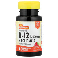 <img alt="Sundance Vitamins, B-12 + Folic Acid, Fast Dissolve, Natural Berry, 60 Fast Dissolve Tablets" title="Sundance Vitamins, B-12 + Folic Acid, Fast Dissolve, Natural Berry, 60 Fast Dissolve Tablets,840093102263"