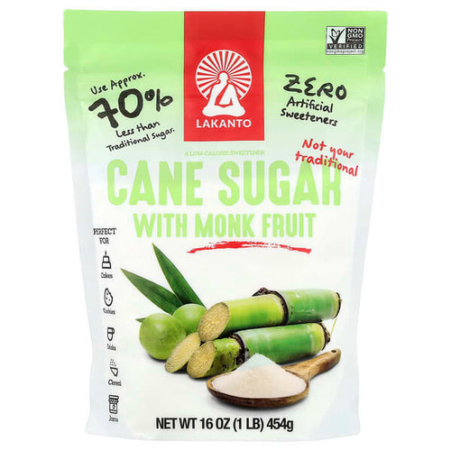 <img alt="Lakanto, Cane Sugar With Monk Fruit, 16 oz (454 g)" title="Lakanto, Cane Sugar With Monk Fruit, 16 oz (454 g),843076004639"
