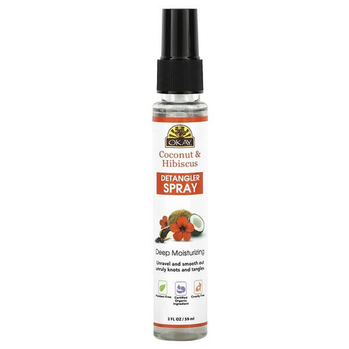 <img alt="Okay Pure Naturals, Coconut & Hibiscus Detangler Spray, 2 fl oz (59 ml)" title="Okay Pure Naturals, Coconut & Hibiscus Detangler Spray, 2 fl oz (59 ml),815166026302"