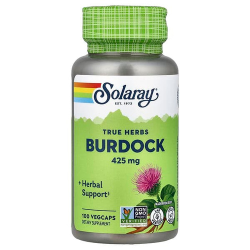 <img alt="Solaray, True Herbs, Burdock, 425 mg, 100 VegCaps" title="Solaray, True Herbs, Burdock, 425 mg, 100 VegCaps,076280011104"