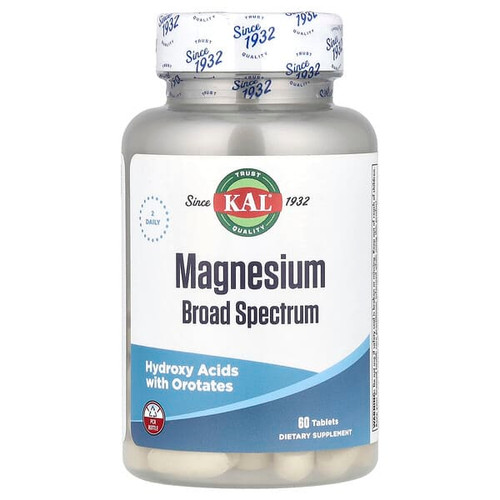 <img alt="KAL, Magnesium Broad Spectrum, 60 Tablets (200 mg per Tablet)" title="KAL, Magnesium Broad Spectrum, 60 Tablets (200 mg per Tablet),021245615064"