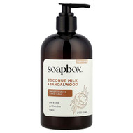 <img alt="Soapbox, Moisturizing Hand Soap, Coconut Milk + Sandalwood, 12 fl oz (354 ml)" title="Soapbox, Moisturizing Hand Soap, Coconut Milk + Sandalwood, 12 fl oz (354 ml),854365006760"
