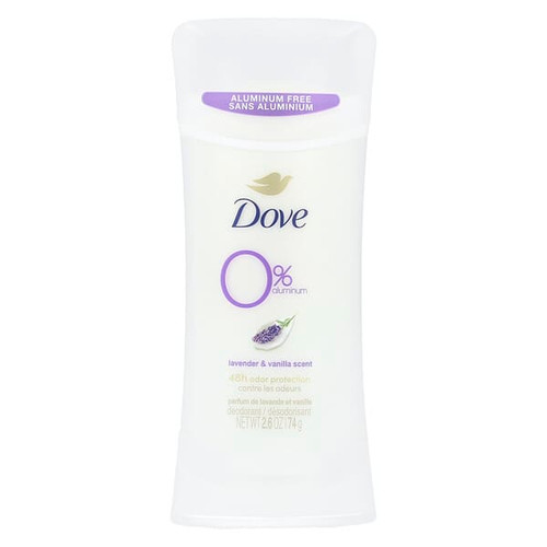 <img alt="Dove, Aluminum Free Deodorant, Lavender & Vanilla Scent, 2.6 oz (74 g)" title="Dove, Aluminum Free Deodorant, Lavender & Vanilla Scent, 2.6 oz (74 g),079400469748"