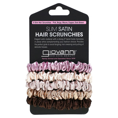 <img alt="Giovanni, Slim Satin Hair Scrunchies, Pink, Beige, Mauve, Copper, Dark Brown, 5 Scrunchies" title="Giovanni, Slim Satin Hair Scrunchies, Pink, Beige, Mauve, Copper, Dark Brown, 5 Scrunchies,716237189295"