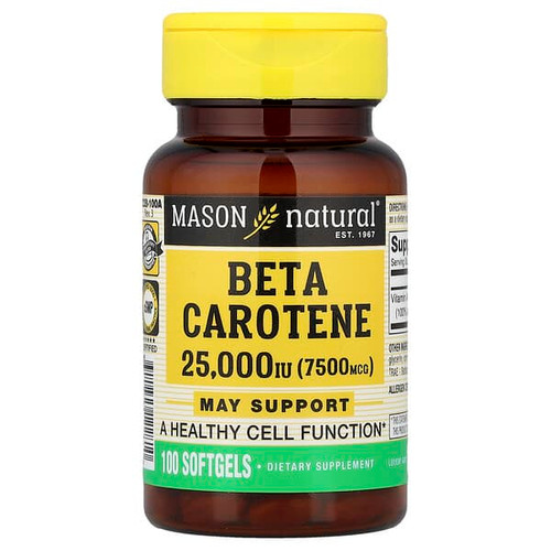 <img alt="Mason Natural, Beta Carotene, 7,500 mcg (25,000 IU), 100 Softgels" title="Mason Natural, Beta Carotene, 7,500 mcg (25,000 IU), 100 Softgels,311845122810"
