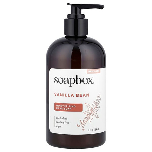 <img alt="Soapbox, Moisturizing Hand Soap, Vanilla Bean, 12 fl oz (354 ml)" title="Soapbox, Moisturizing Hand Soap, Vanilla Bean, 12 fl oz (354 ml),854365006791"