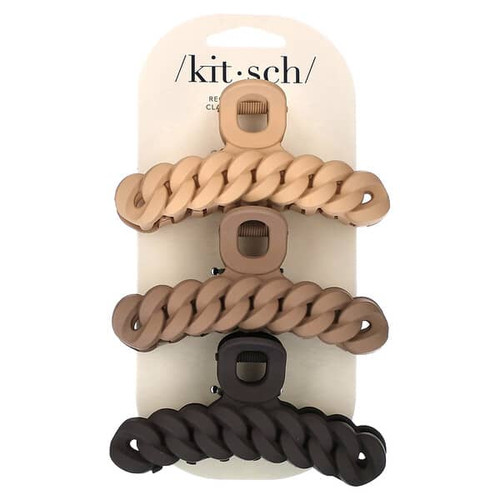 <img alt="Kitsch, Chain Claw Clips, Neutral, 3pc Set" title="Kitsch, Chain Claw Clips, Neutral, 3pc Set,819677028350"
