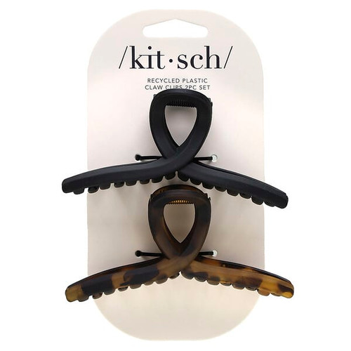 <img alt="Kitsch, Recycled Plastic Claw Clips, Black & Tort, 2 Pieces" title="Kitsch, Recycled Plastic Claw Clips, Black & Tort, 2 Pieces,819677026561"