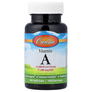 <img alt="Carlson, Vitamin A, 7,500 mcg RAE (25,000 IU), 100 Soft Gels" title="Carlson, Vitamin A, 7,500 mcg RAE (25,000 IU), 100 Soft Gels,088395011610"