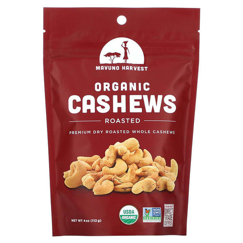 <img alt="Mavuno Harvest, Organic Cashews, Roasted, 4 oz (112 g)" title="Mavuno Harvest, Organic Cashews, Roasted, 4 oz (112 g),859750003751"