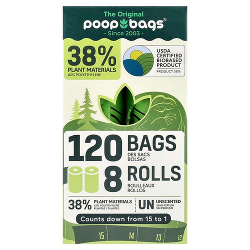 <img alt="Original Poop Bags, Unscented, 8 Rolls, 15 Bags Each" title="Original Poop Bags, Unscented, 8 Rolls, 15 Bags Each,799928910729"