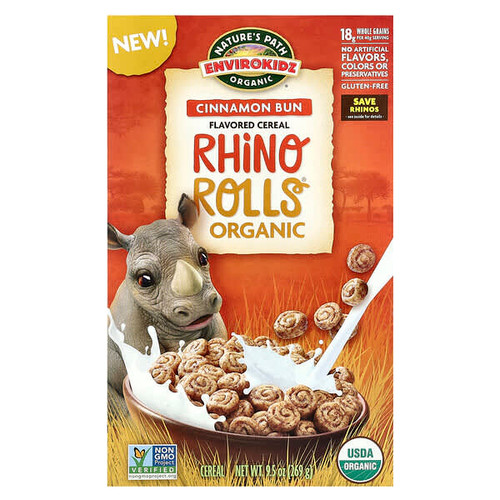 <img alt="Natures Path, EnviroKidz, Organic Rhino Rolls Cereal, Cinnamon Bun, 9.5 oz (269 g)" title="Natures Path, EnviroKidz, Organic Rhino Rolls Cereal, Cinnamon Bun, 9.5 oz (269 g),058449212317"