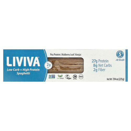 <img alt="LIVIVA, Low Carb + High Protein Spaghetti, 7.94 oz (225 g)" title="LIVIVA, Low Carb + High Protein Spaghetti, 7.94 oz (225 g),628110422200"
